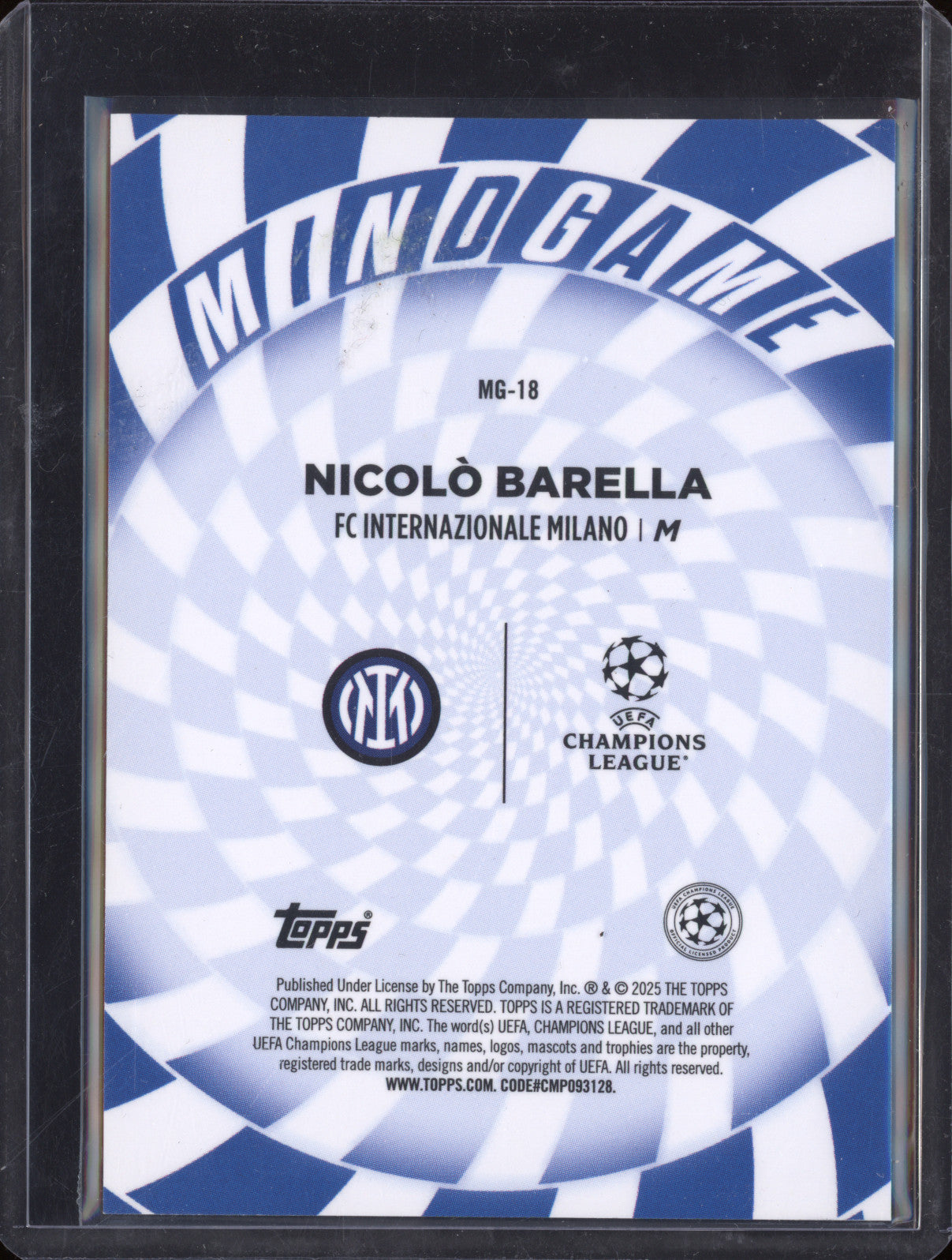Nicolo Barella 2024-25 Topps Chrome MG-18 Mindgame