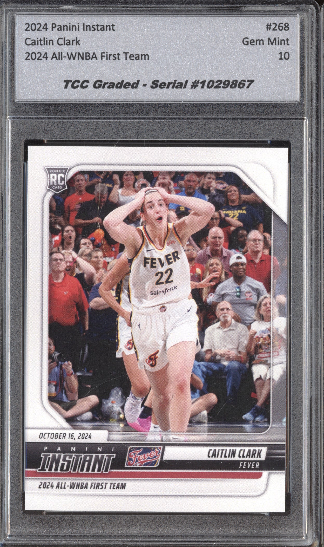 2024 Panini Instant 268 Caitlin Clark RC TCC 10