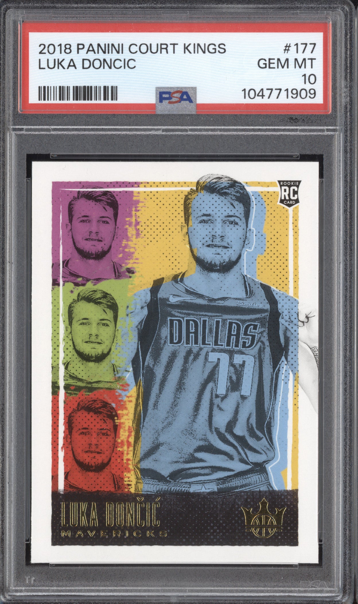 Luka Doncic 2018-19 Panini Court Kings 177 RC PSA 10