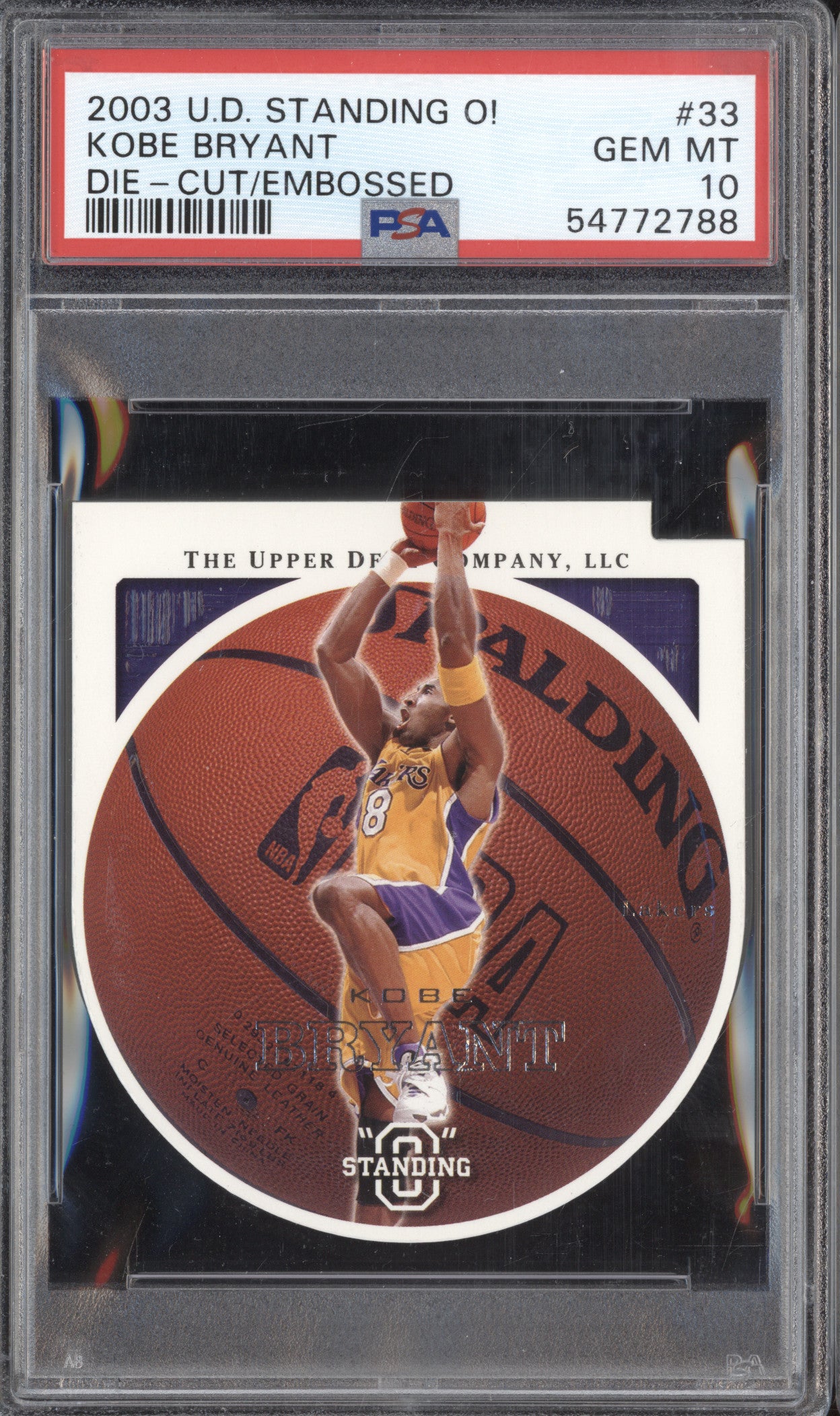 Kobe Bryant 2003-04 Upper Deck Standing O! 33 Die-Cut Embossed PSA 10