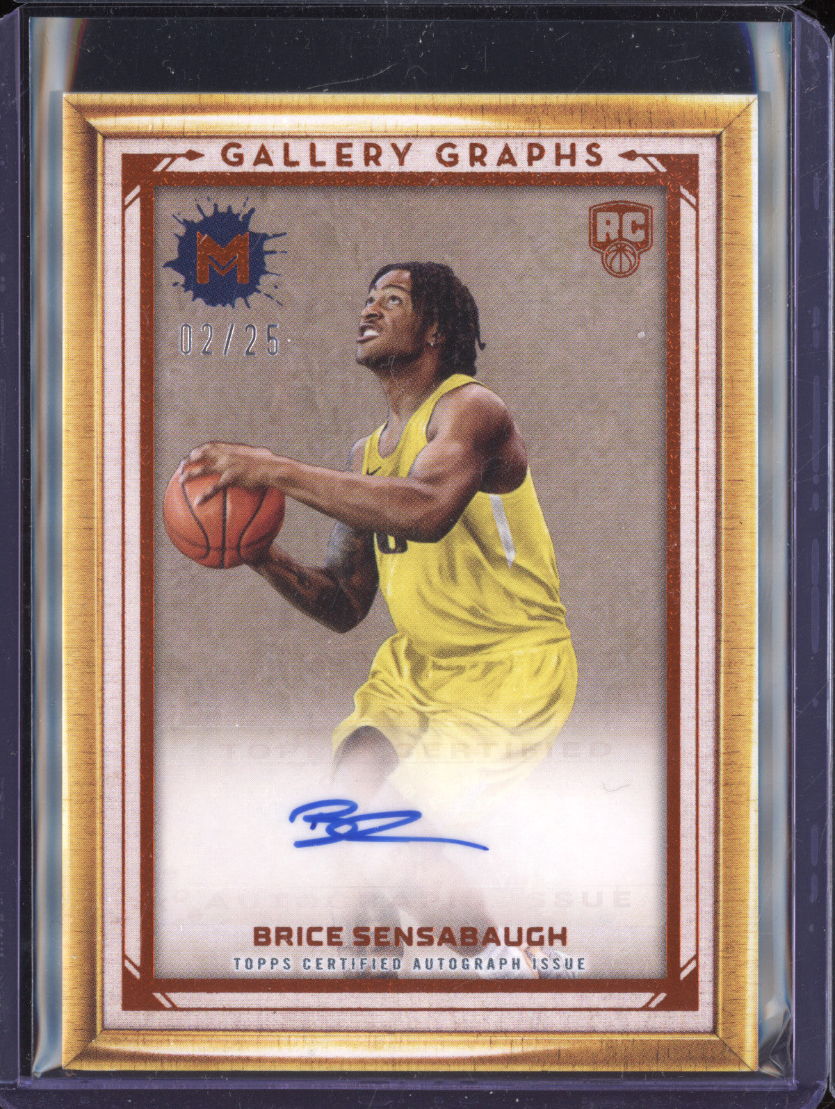 Brice Sensabaugh 2023-24 Topps Motif GG-BSE Gallery Graphs Cadmium Orange RC /25