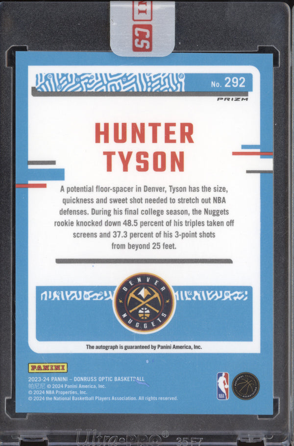 Hunter Tyson 2023-24 Panini Donruss Optic 292 Red Choice RC