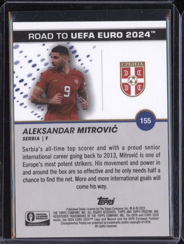 Aleksandar Mitrovic 2023 Topps Pristine Road to Euro 2024 155 Purple 43/99