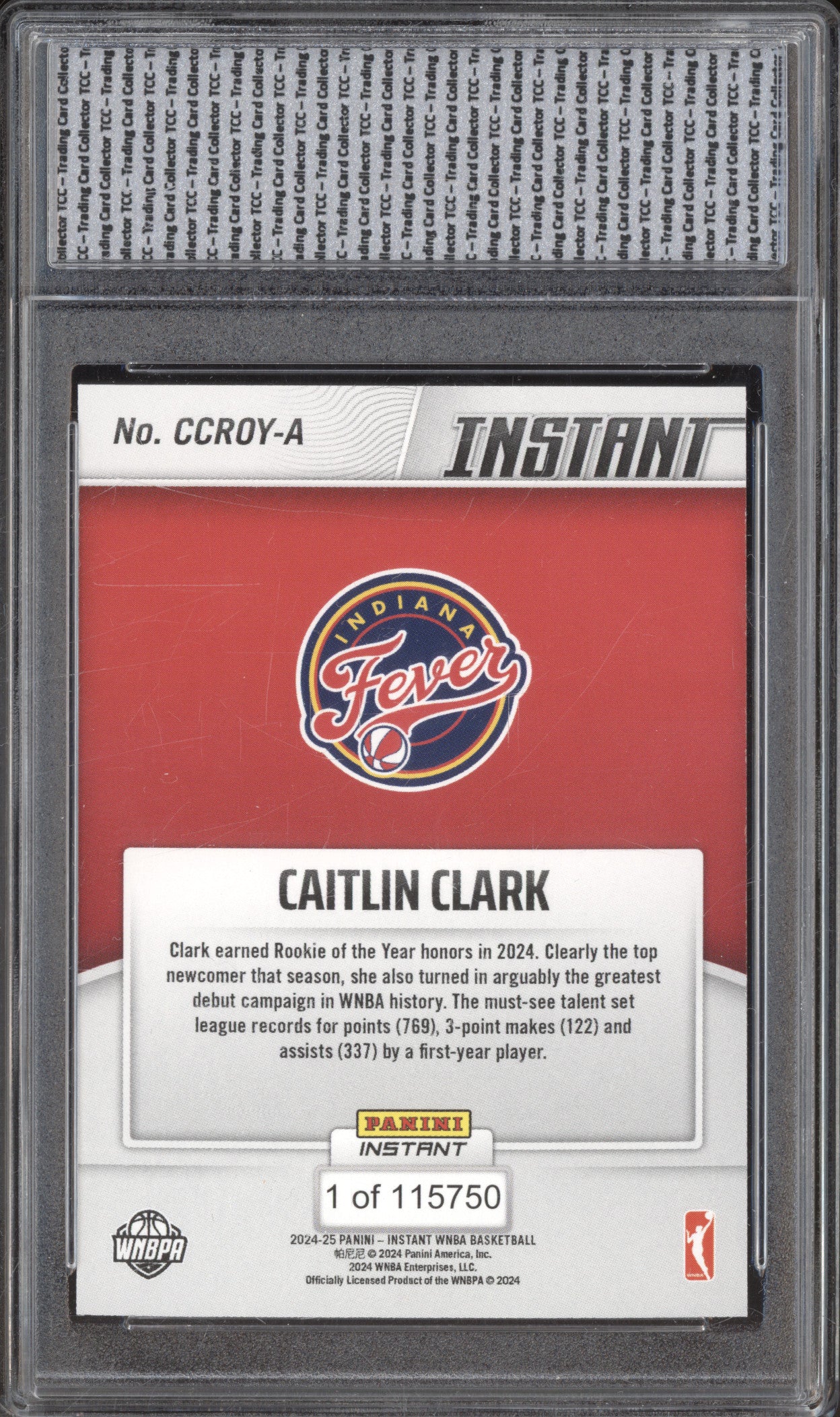 2024 Panini Instant CCROY-A Caitlin Clark TCC 10
