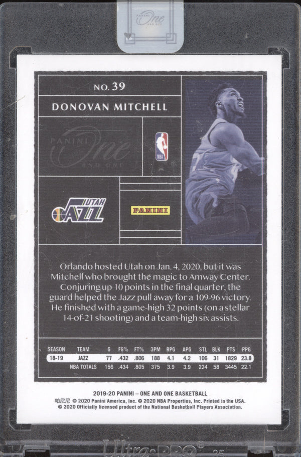 Donovan Mitchell 2019-20 Panini One and One 39 Blue 6/25