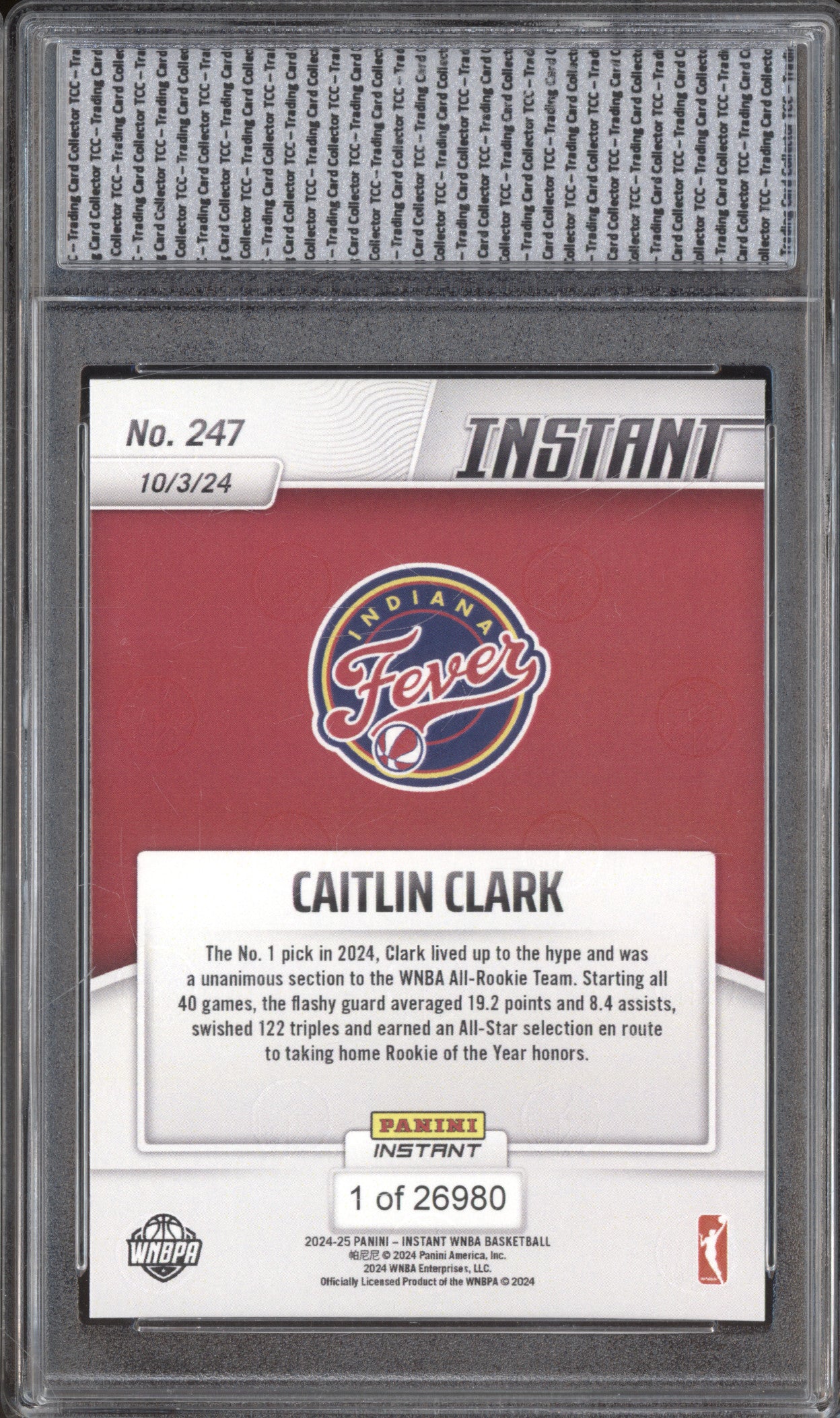 2024 Panini WNBA All-Rookie Team 247 Caitlin Clark RC TCC 10