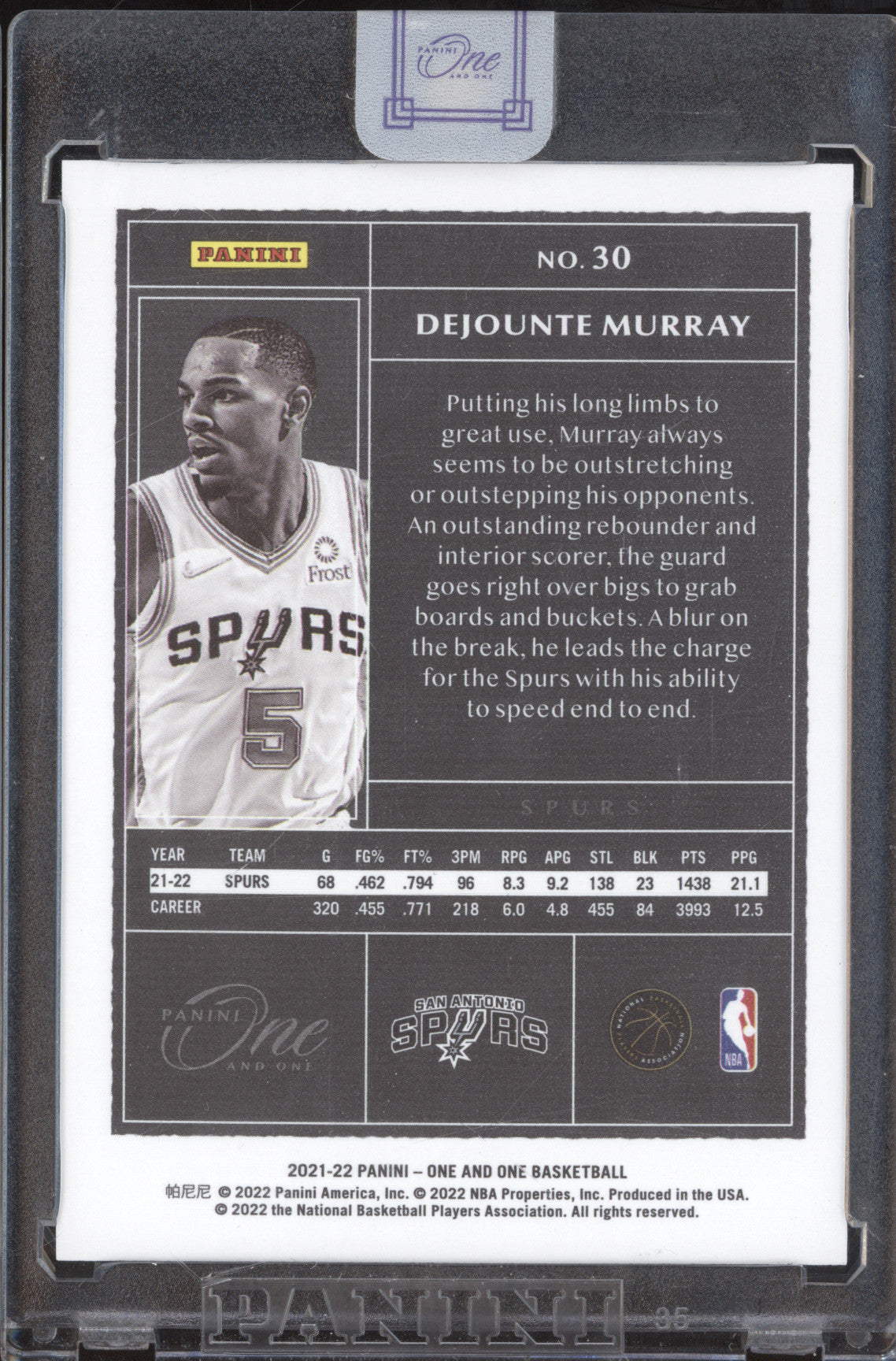 Dejounte Murray 2021-22 Panini One and One 30 75/99