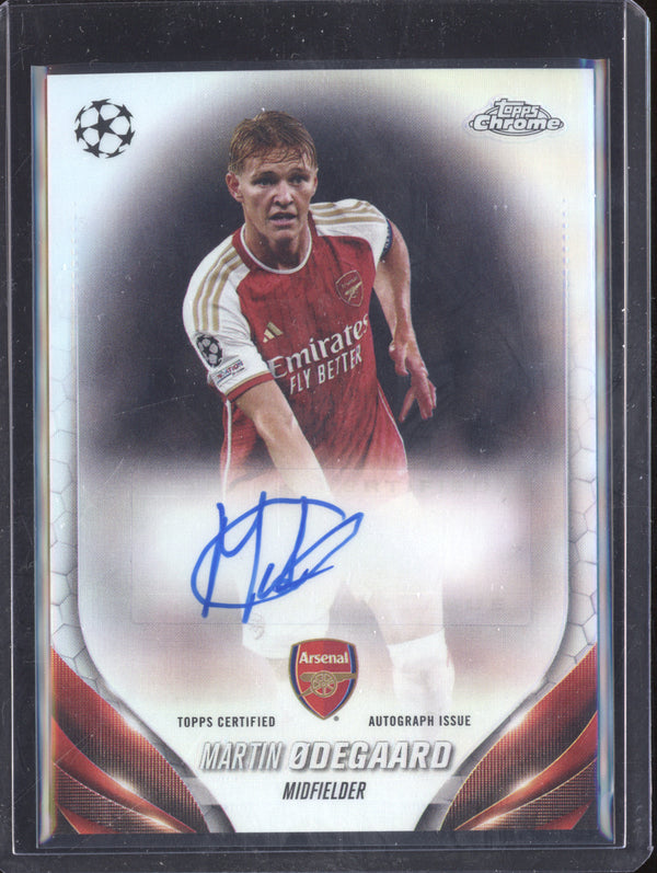 Martin Odegaard 2023-24 Topps Chrome UCC CA-OM Chrome Autograph Refractor