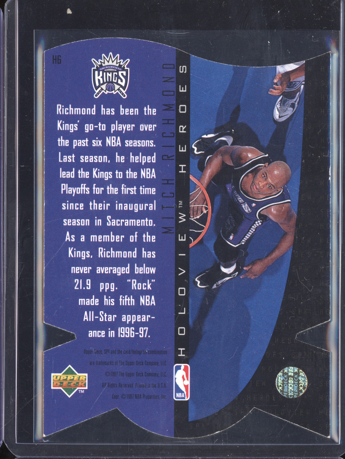 Mitch Richmond 1997 Upper Deck SPx H6 Holoview Heroes
