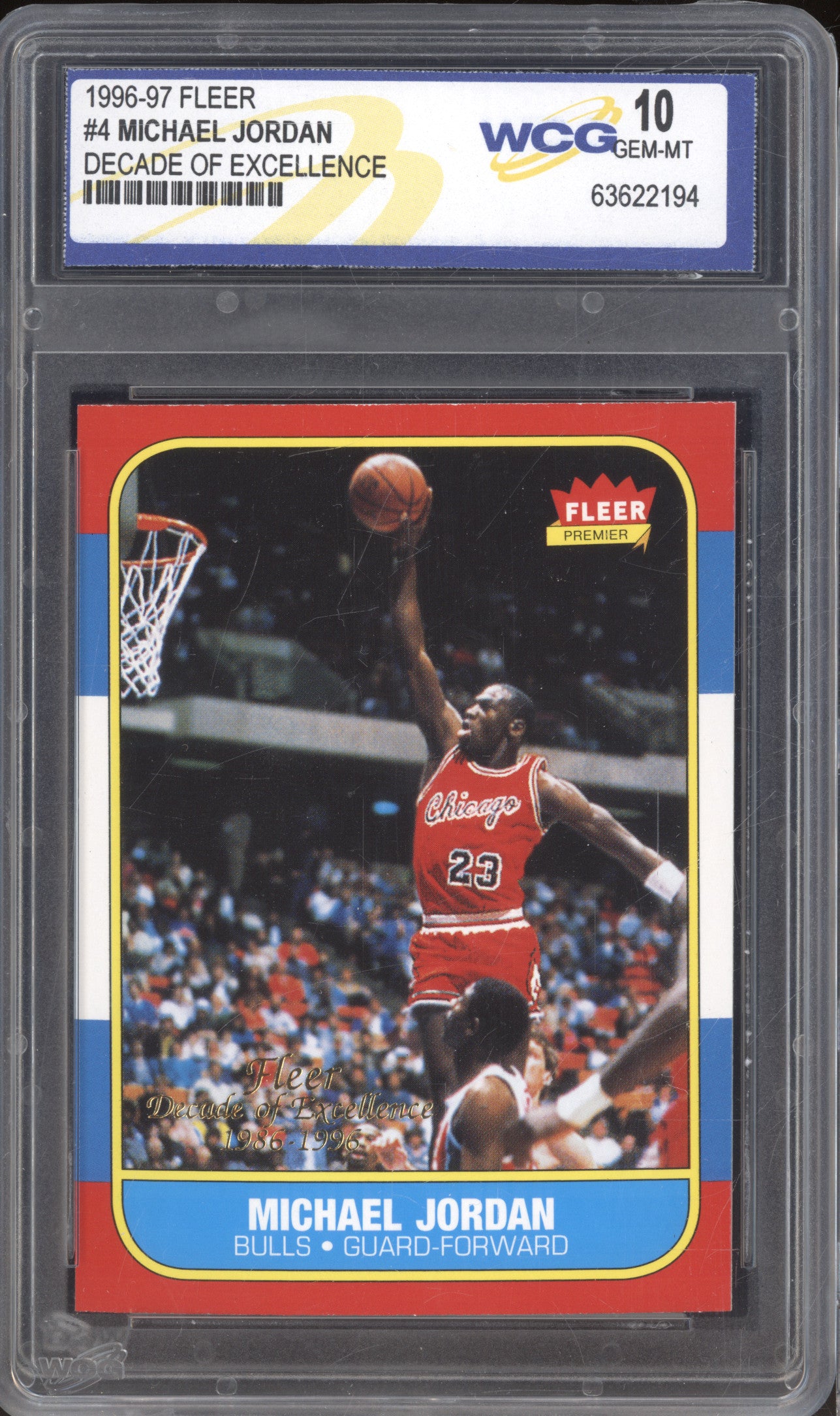 1996-97 Fleer Decade of Excellence 4 Michael Jordan WCG 10