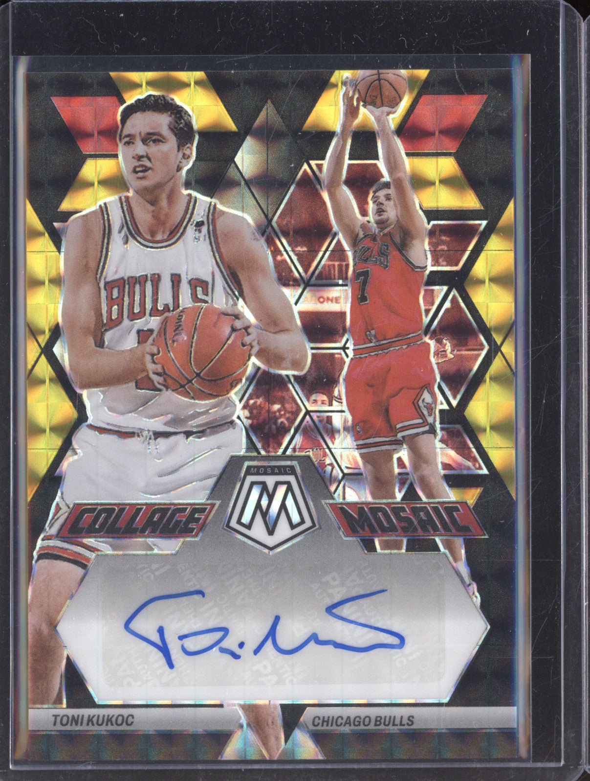 Toni Kukoc 2022-23 Panini Mosaic CM-TON Mosaic Choice Black Gold 1/8