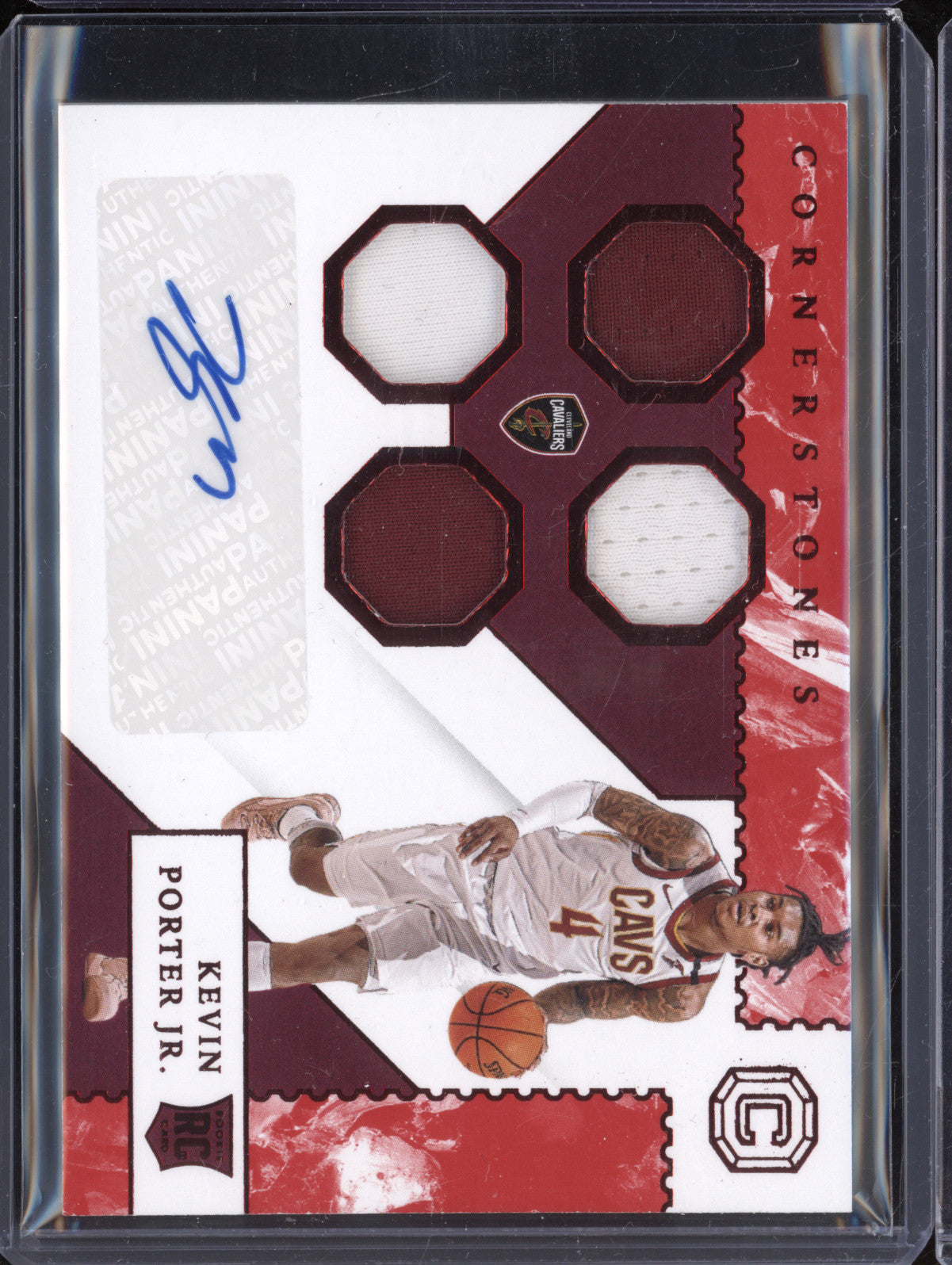 Kevin Porter Jr 2019 Panini Chronicles RC-KPJ Cornerstones Auto Red Obsidian RC