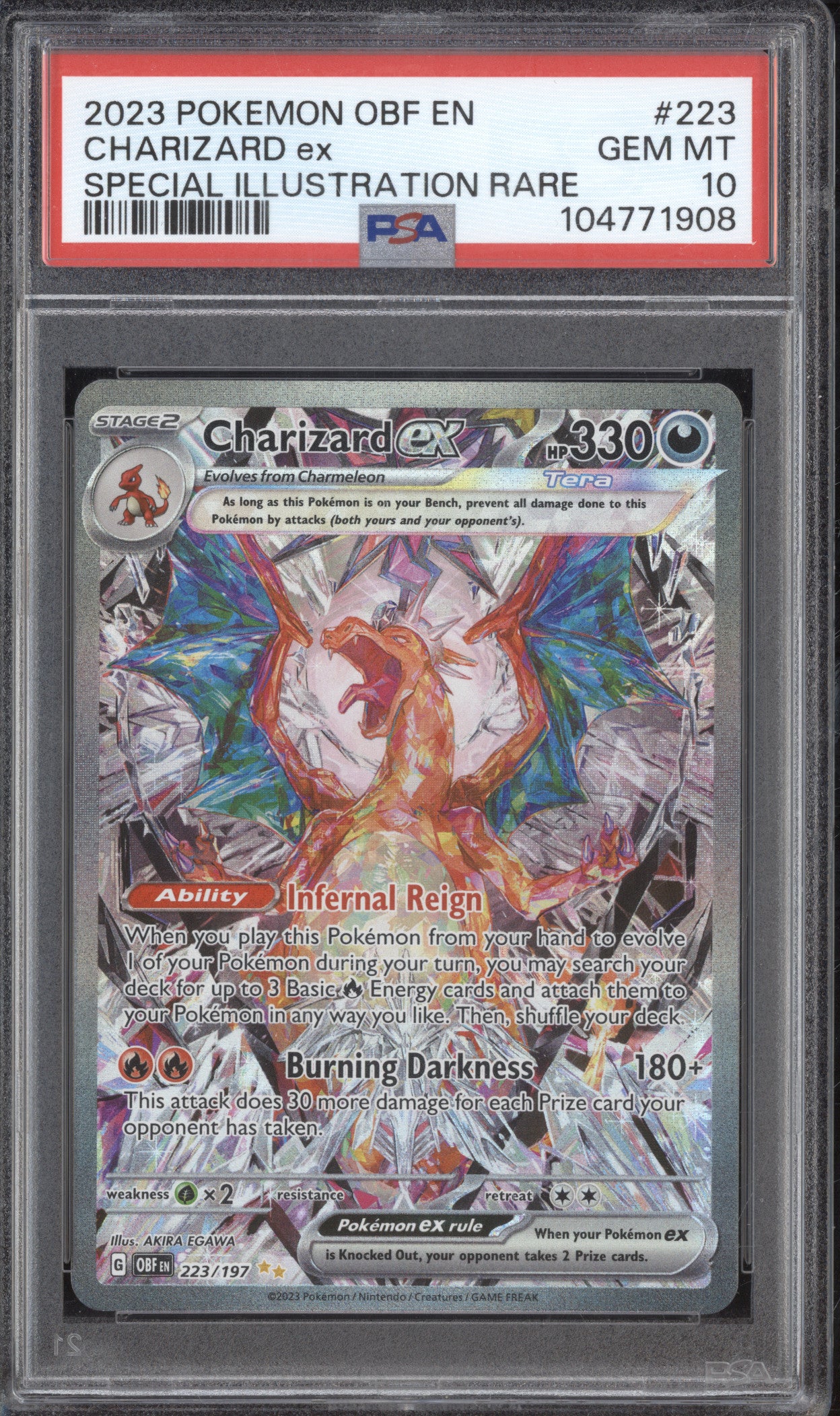 Charizard ex 2023 Pokemon Obsidian Flames 223 Special Illustration Rare PSA 10