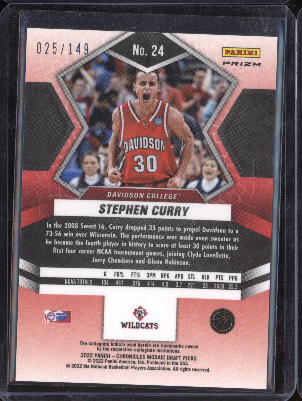 Stephen Curry 2022 Panini Chronicles Draft Picks 24 Mosaic Silver 25/149