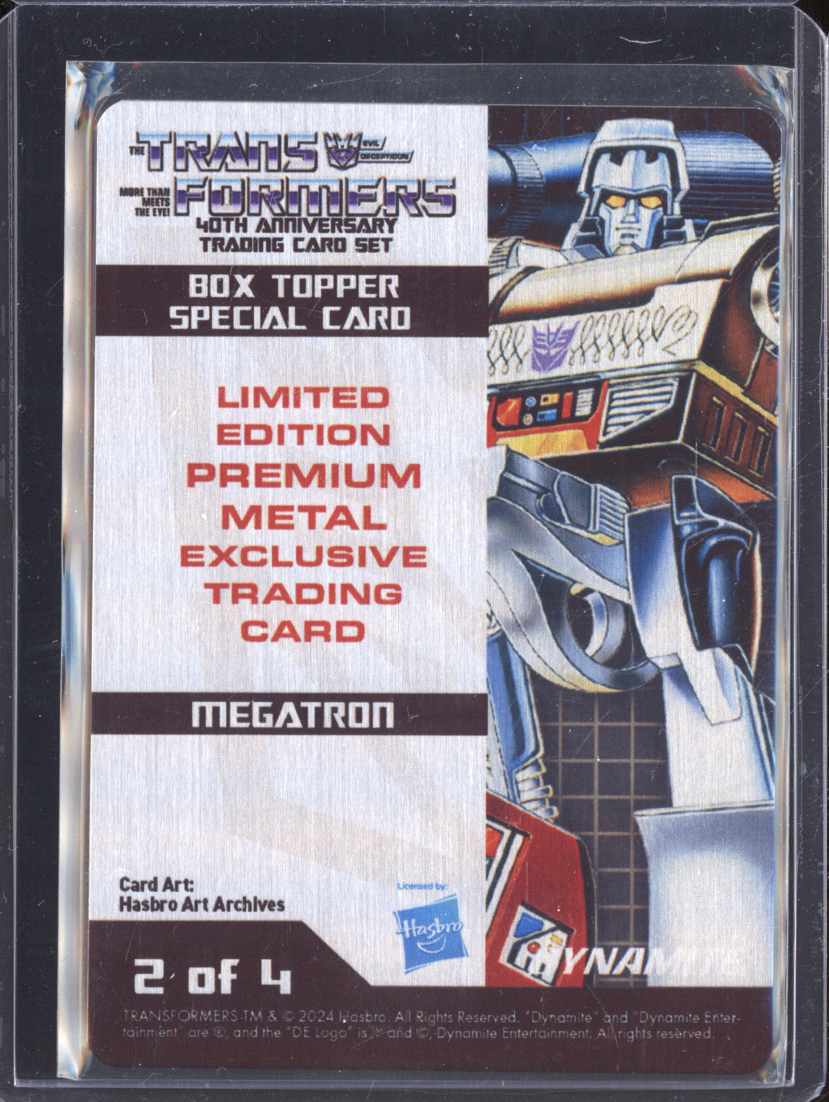 Megatron 2024 Transformers 40th Anniversary 2 Metal Art Card