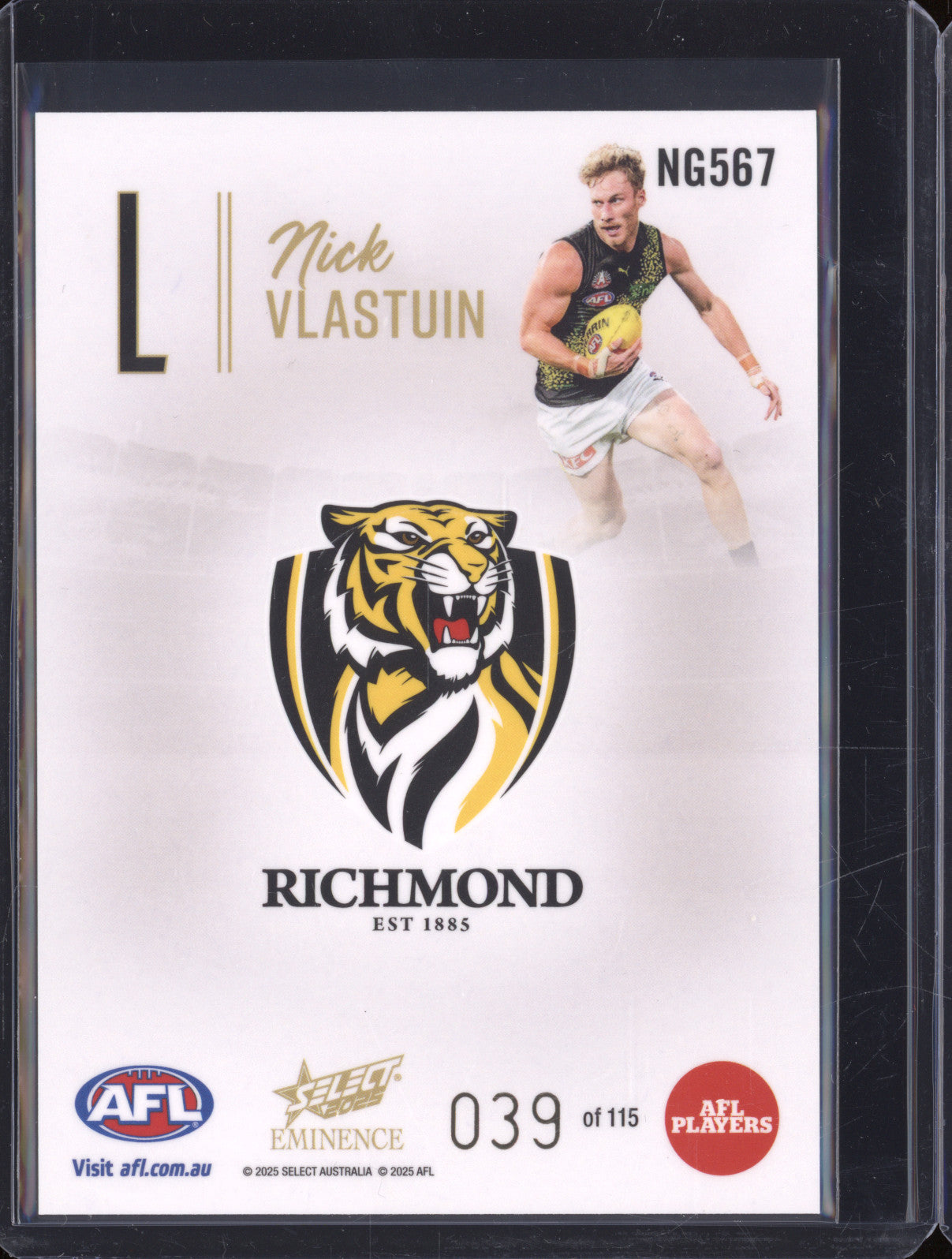 2025 AFL Select Eminence Nameplate NG567 Nick Vlastuin 039/115