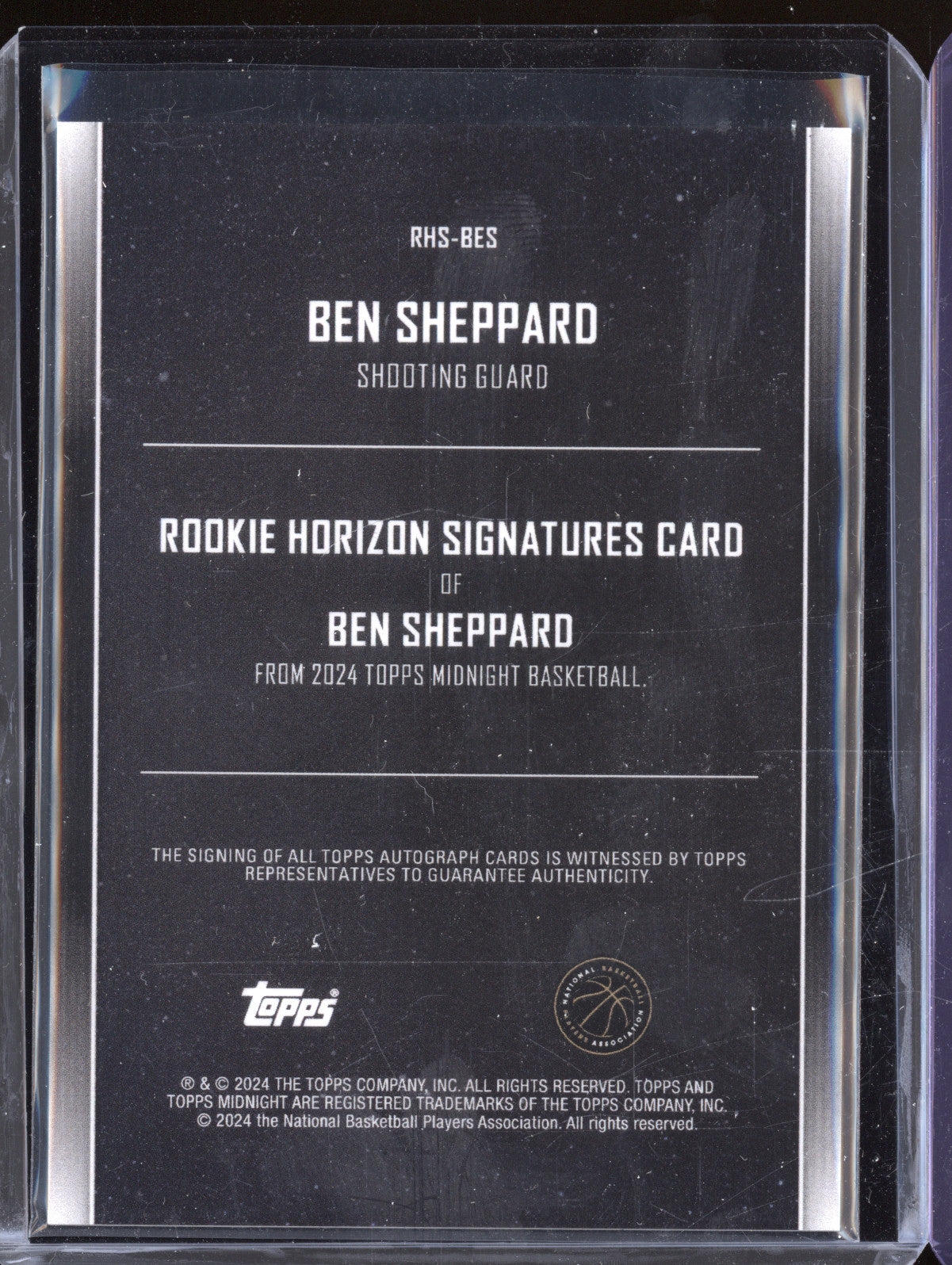 Ben Sheppard 2023-24 Topps Midnight RHS-BES Rookie Horizon Auto Dusk RC 17/75