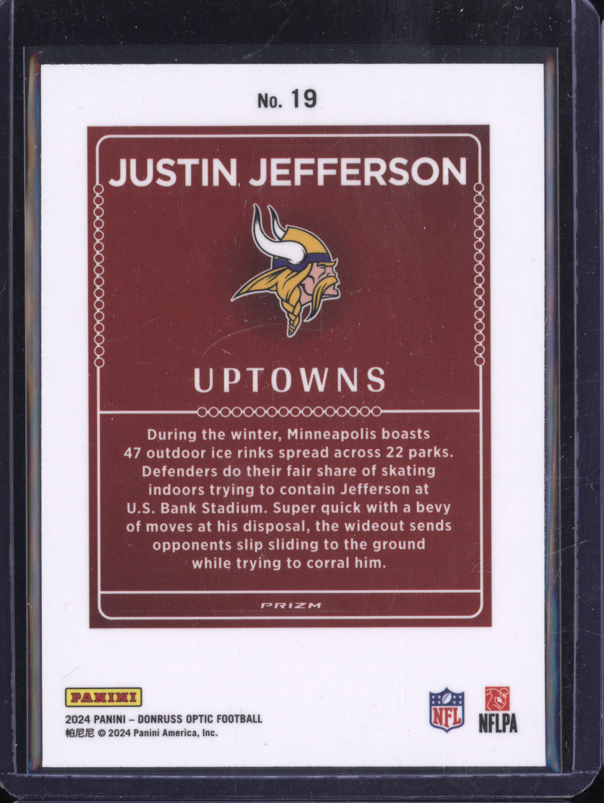 Justin Jefferson 2024 Panini Donruss Optic 19 Uptowns