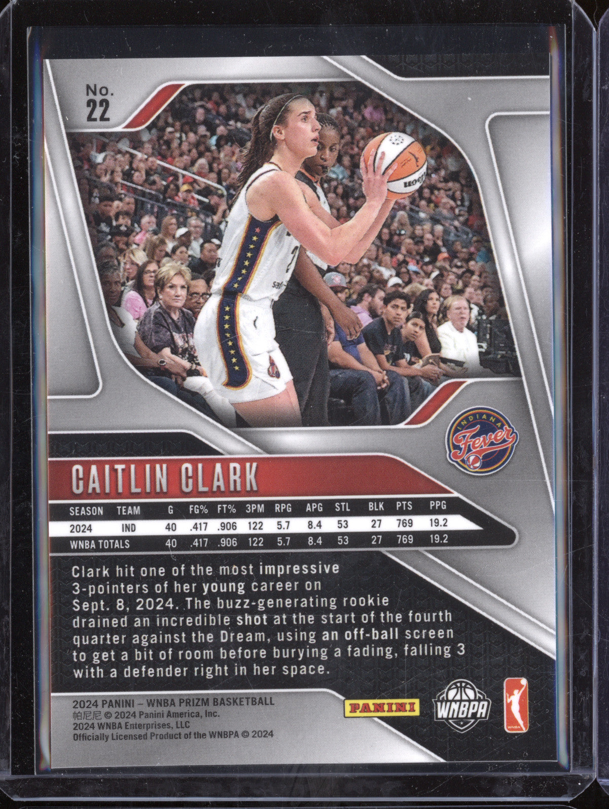 Caitlin Clark 2024 Panini WNBA Prizm 22 RC