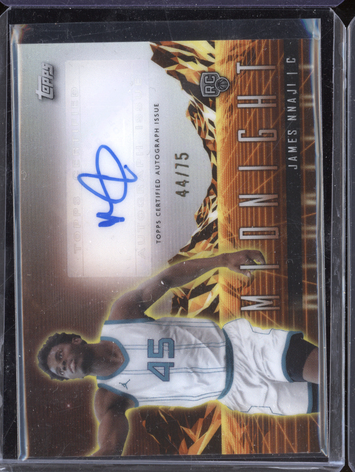 James Nnaji 2023-24 Topps Midnight RHS-JN Rookie Horizon Auto Dusk RC 44/75