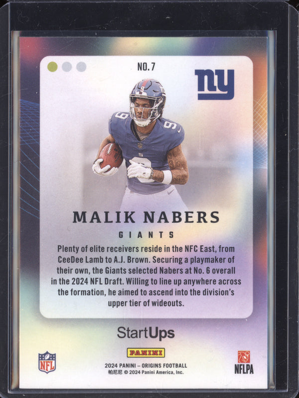 Malik Nabers 2024 Panini Origins 7 StartUps RC