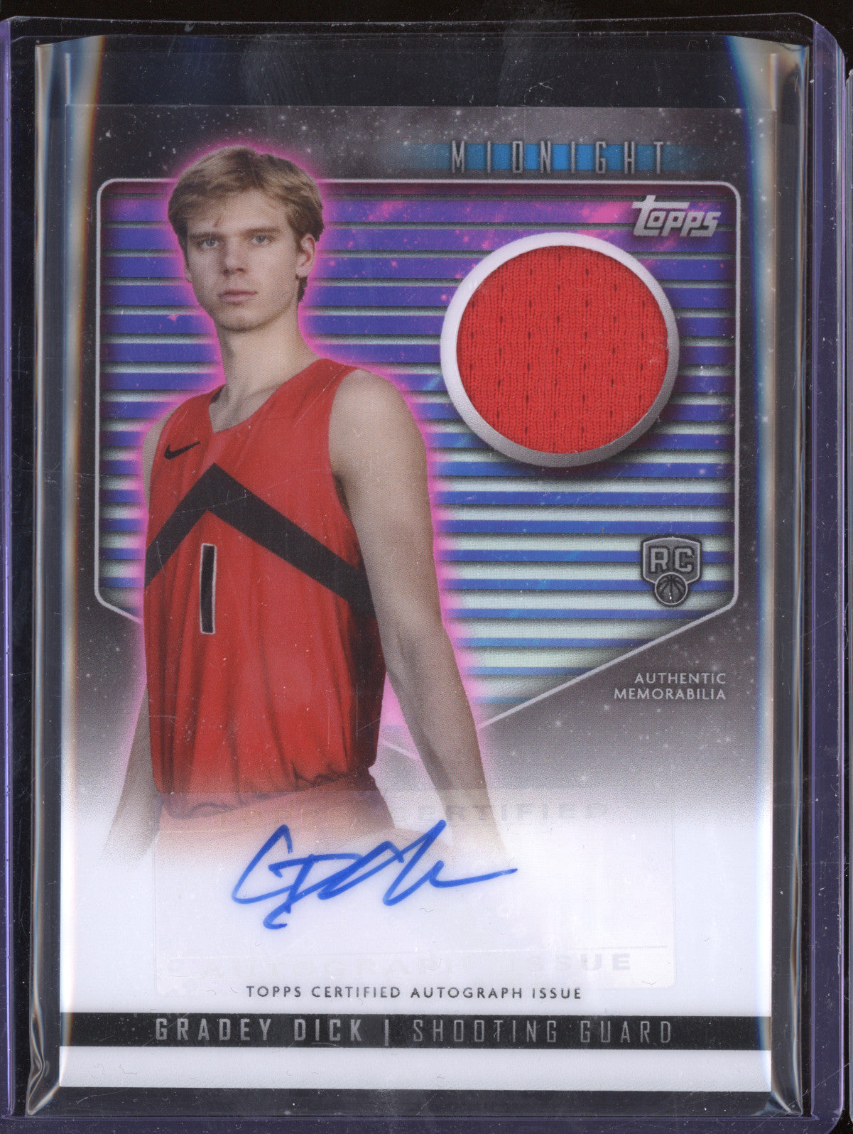 Gradey Dick 2023-24 Topps Midnight RJA-GD Rookie Jersey Auto RC