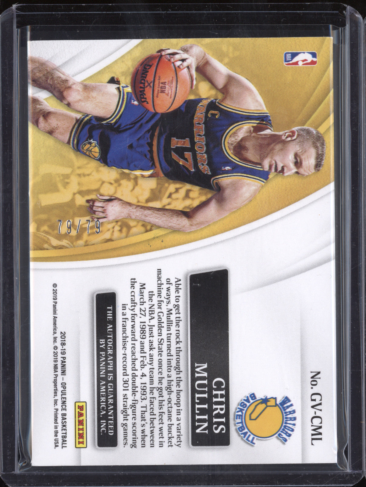 Chris Mullin 2018-19 Panini Opulence GV-CML Golden Vintage Auto 79/79