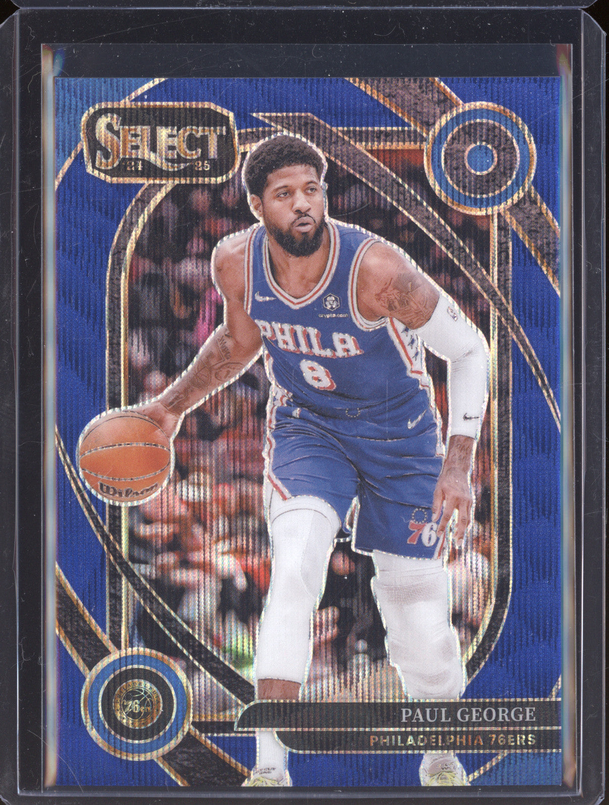 Paul George 2024-25 Panini Select 245 Blue Wave Prizm 07/75