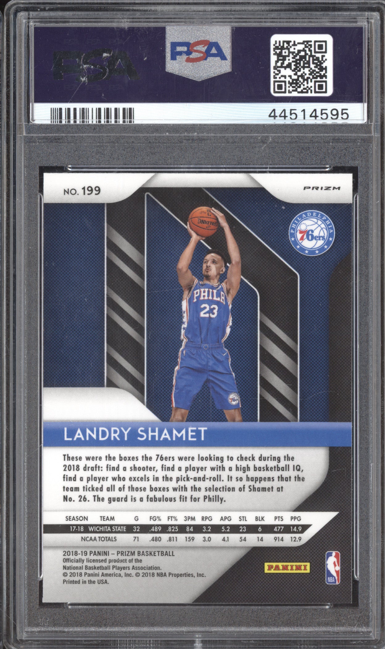 Landry Shamet 2018-19 Panini Prizm 199 Silver RC PSA 10