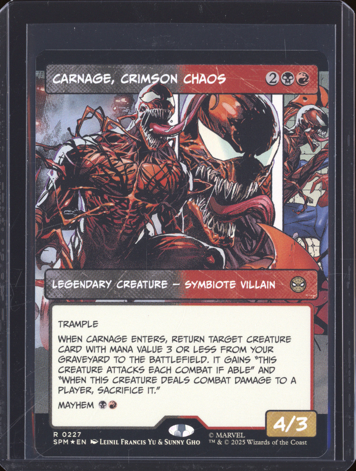 2025 MTG Marvel's Spider-Man 227 Carnage, Crimson Chaos Foil Borderless