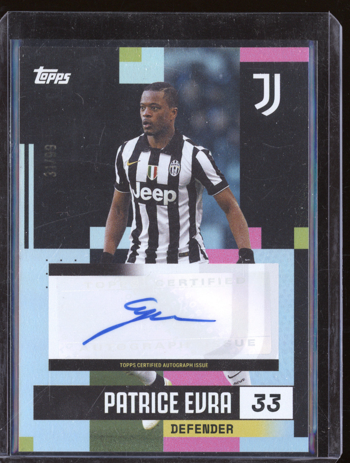 Patrice Evra 2024-25 Topps Team Set Juventus FC BA-PE Autograph Pink 31/99