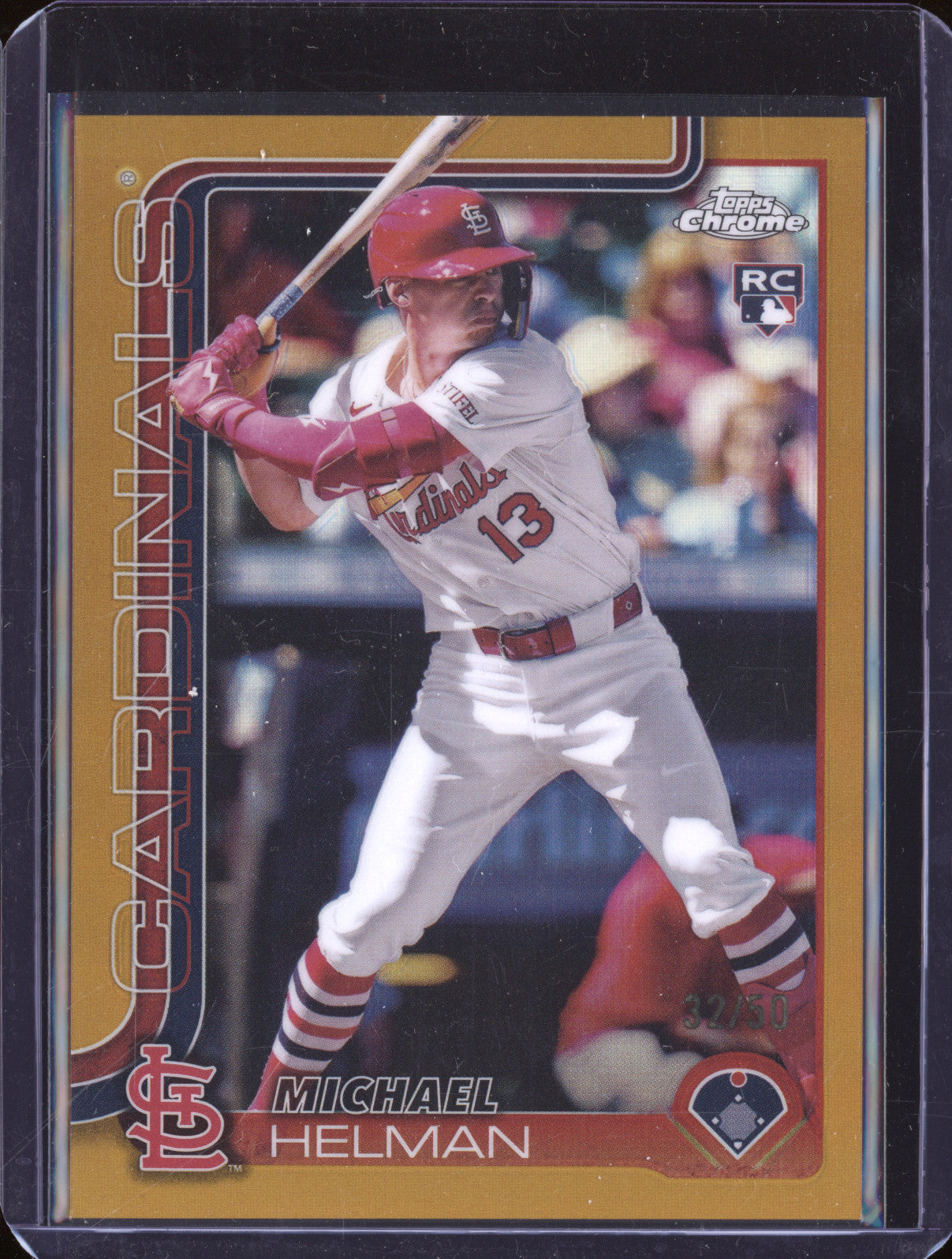 Michael Helman 2025 Topps Chrome 104 Gold Refractor 32/50