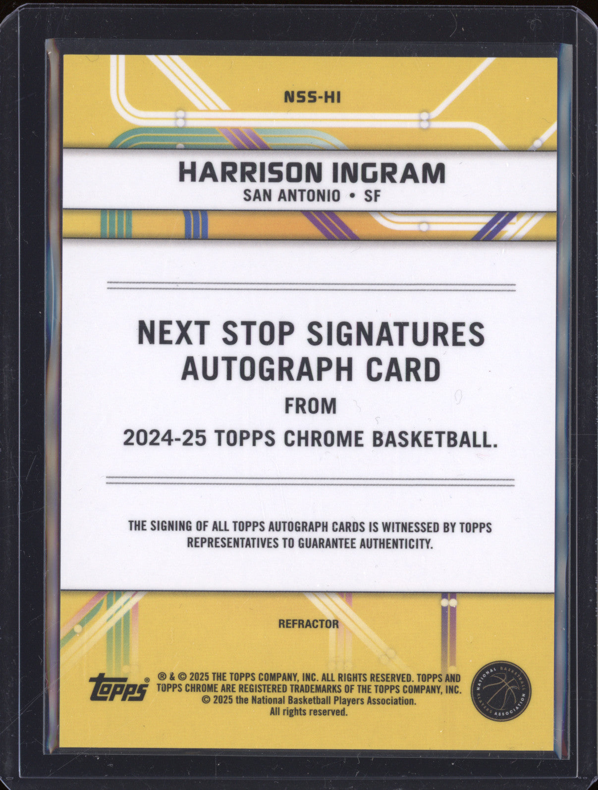 Harrison Ingram 2024-25 Topps Topps Chrome NSS-HI Next Stop Refractor Auto RC