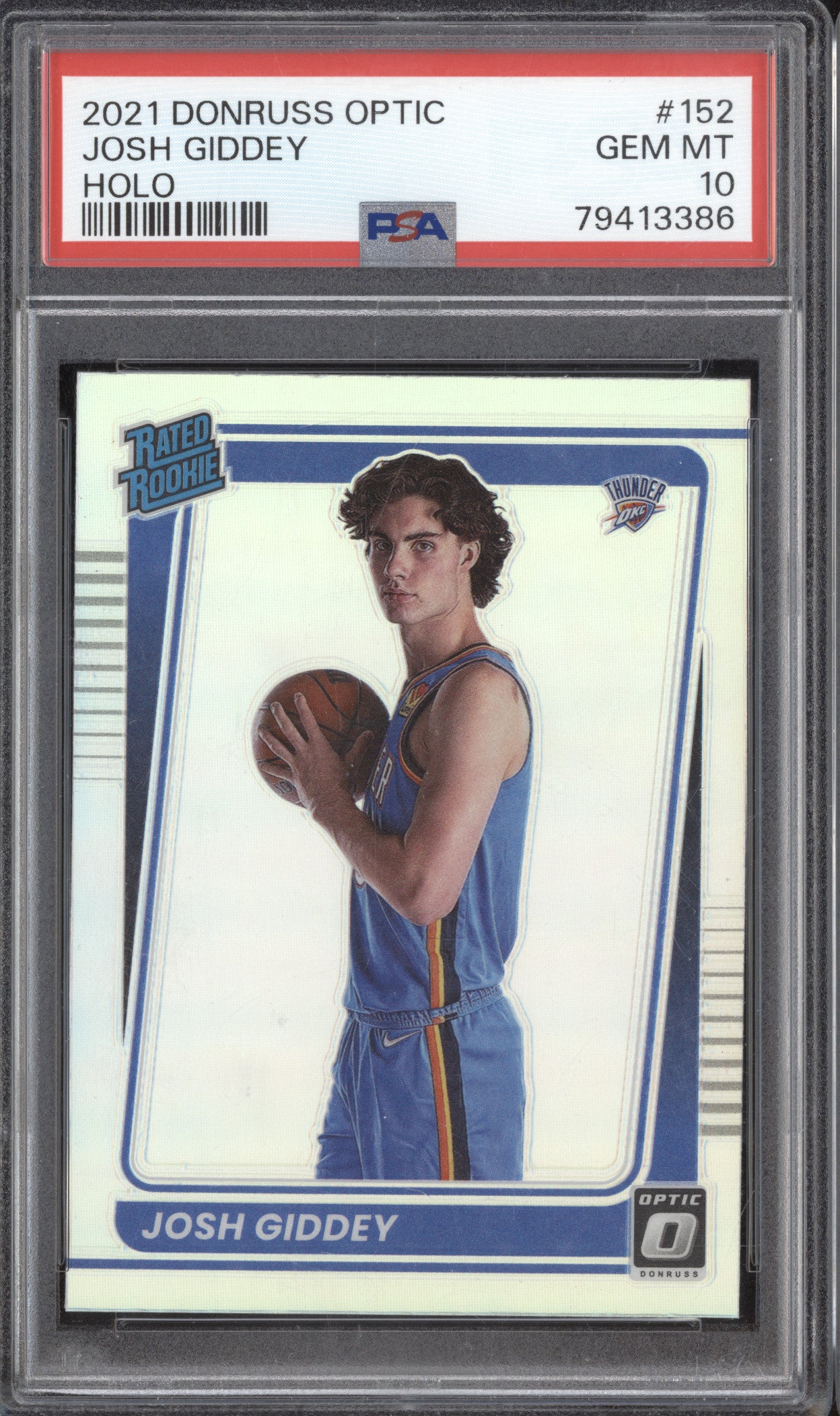 Josh Giddey 2021-22 Panini Donruss Optic 152 Holo RC PSA 10