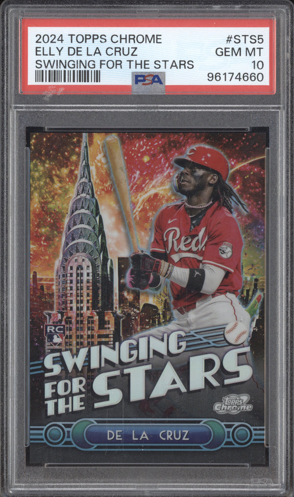 Elly De La Cruz 2024 Topps Chrome STS-5 Swinging for the Stars RC PSA 10