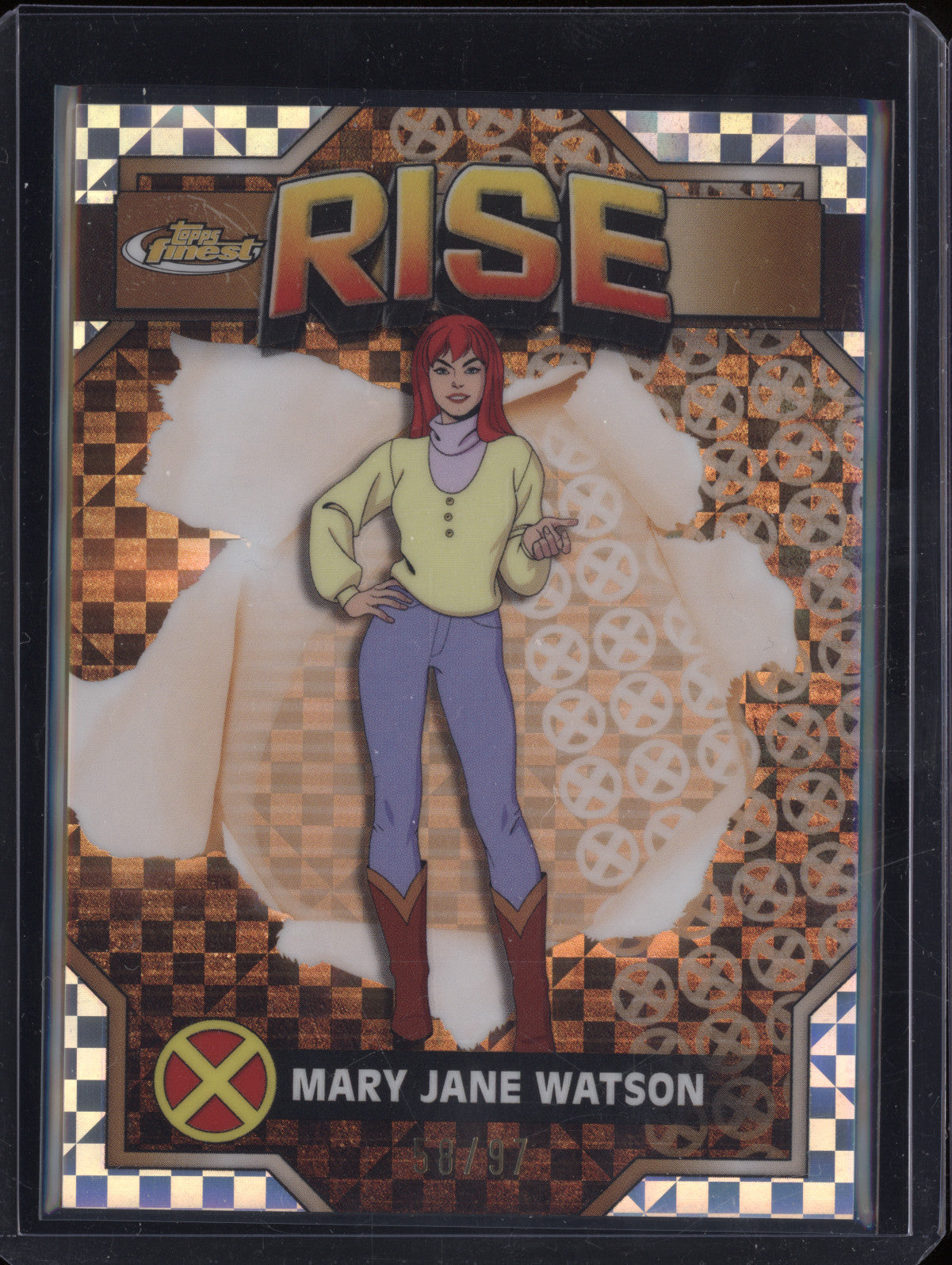 Mary Jane Watson 2025 Topps Finest X-Men 97 18 Rise X-Fractor 58/97
