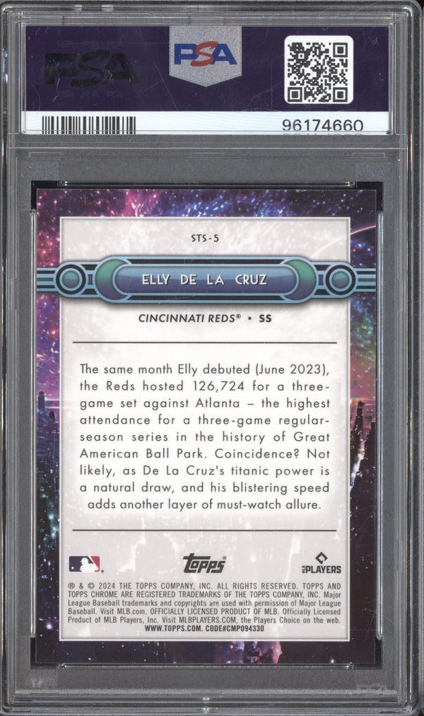 Elly De La Cruz 2024 Topps Chrome STS-5 Swinging for the Stars RC PSA 10