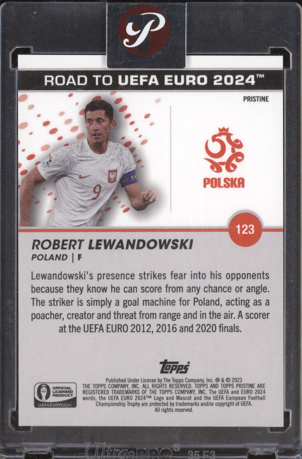 Robert Lewandowski 2023 Topps Pristine Road to Euro 2024 123 Blue 63/75