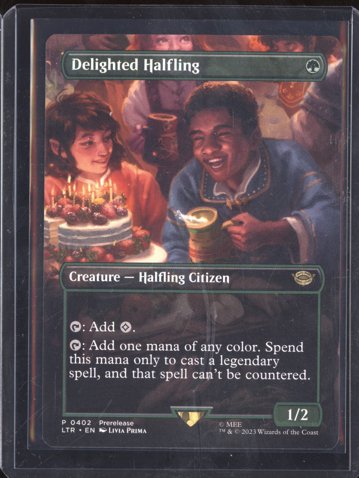 Delighted Halfling 0 MTG LotR: Tales of Middle-earth 402 Borderless Extended Art