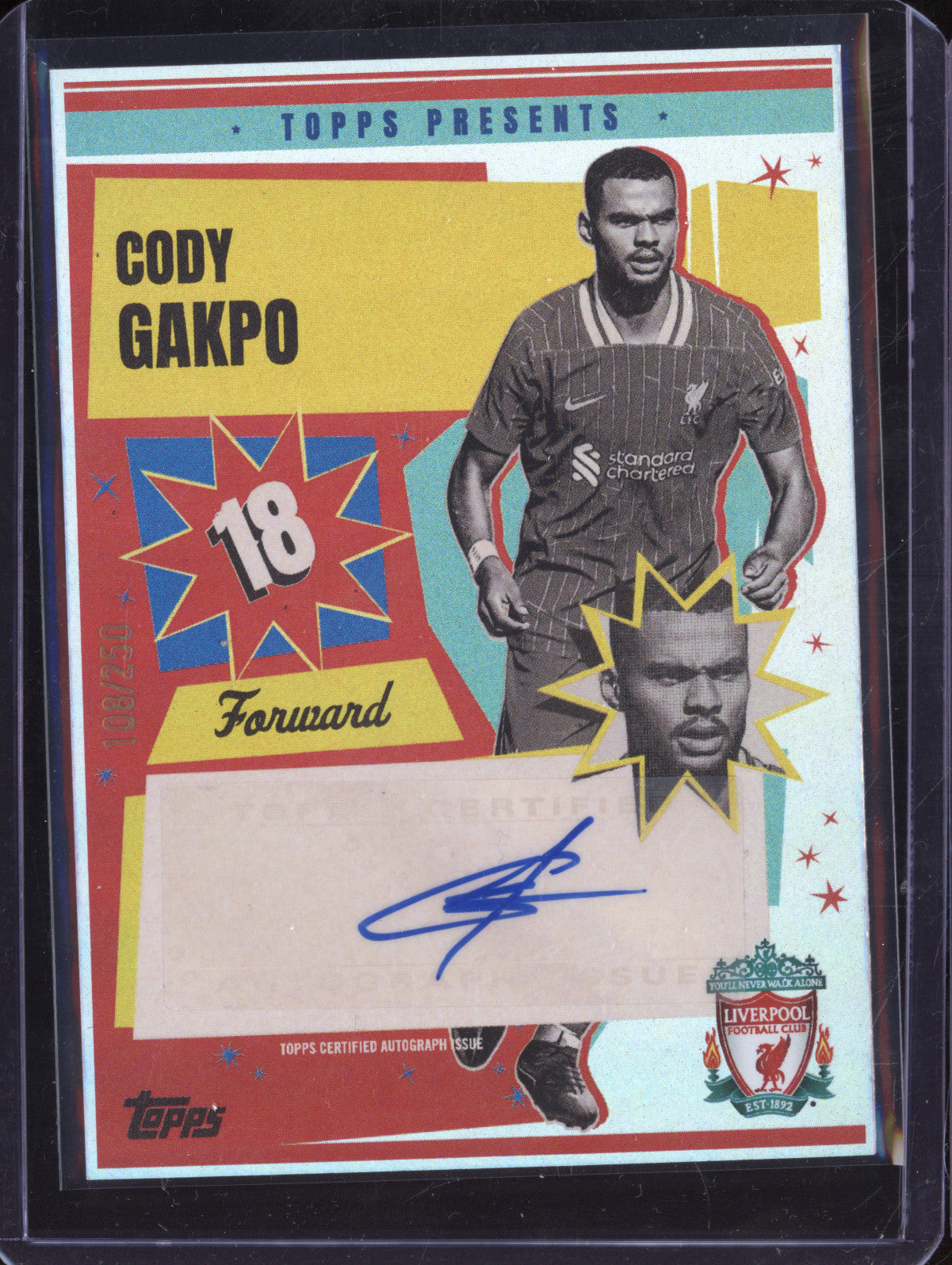 Cody Gakpo 2024-25 Topps Liverpool Team Set MA-CG Autograph 108/250