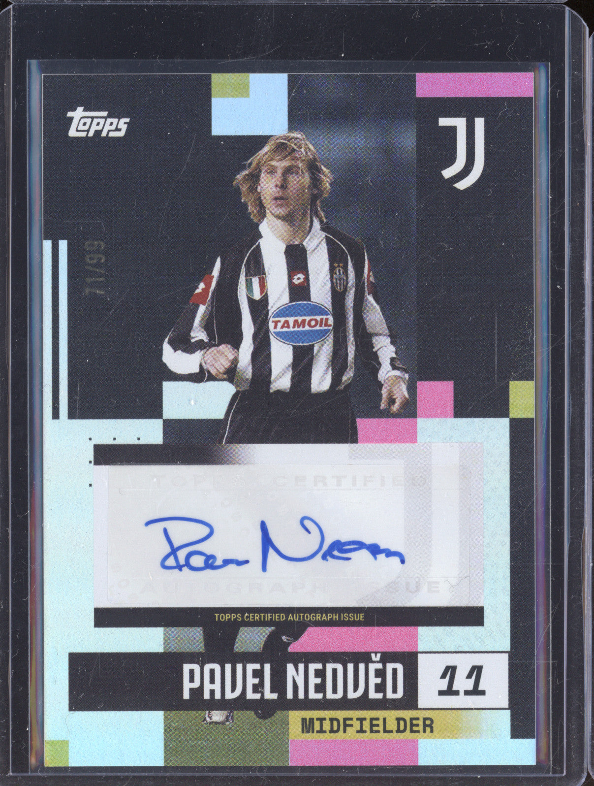 Pavel Nedved 2024-25 Topps Team Set Juventus FC BA-PN Autograph Pink 71/99