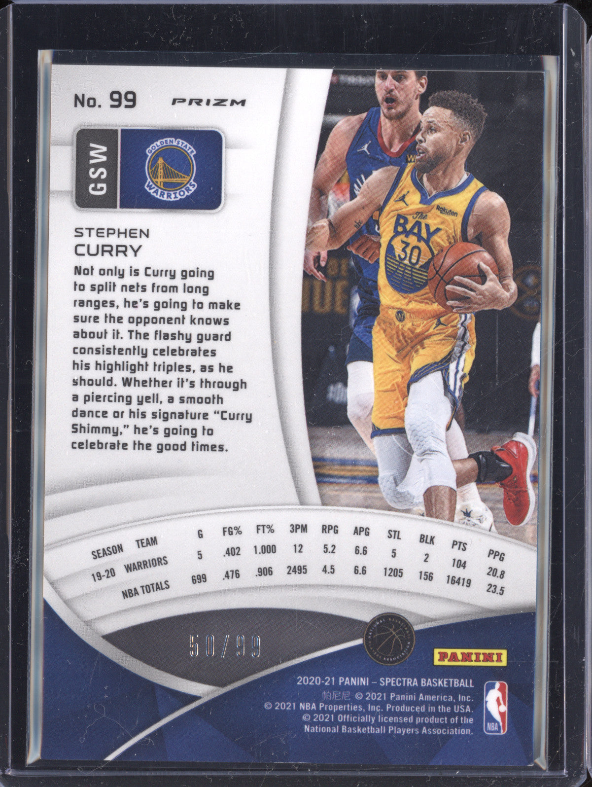Stephen Curry 2020-21 Panini Spectra 99 Celestial 50/99