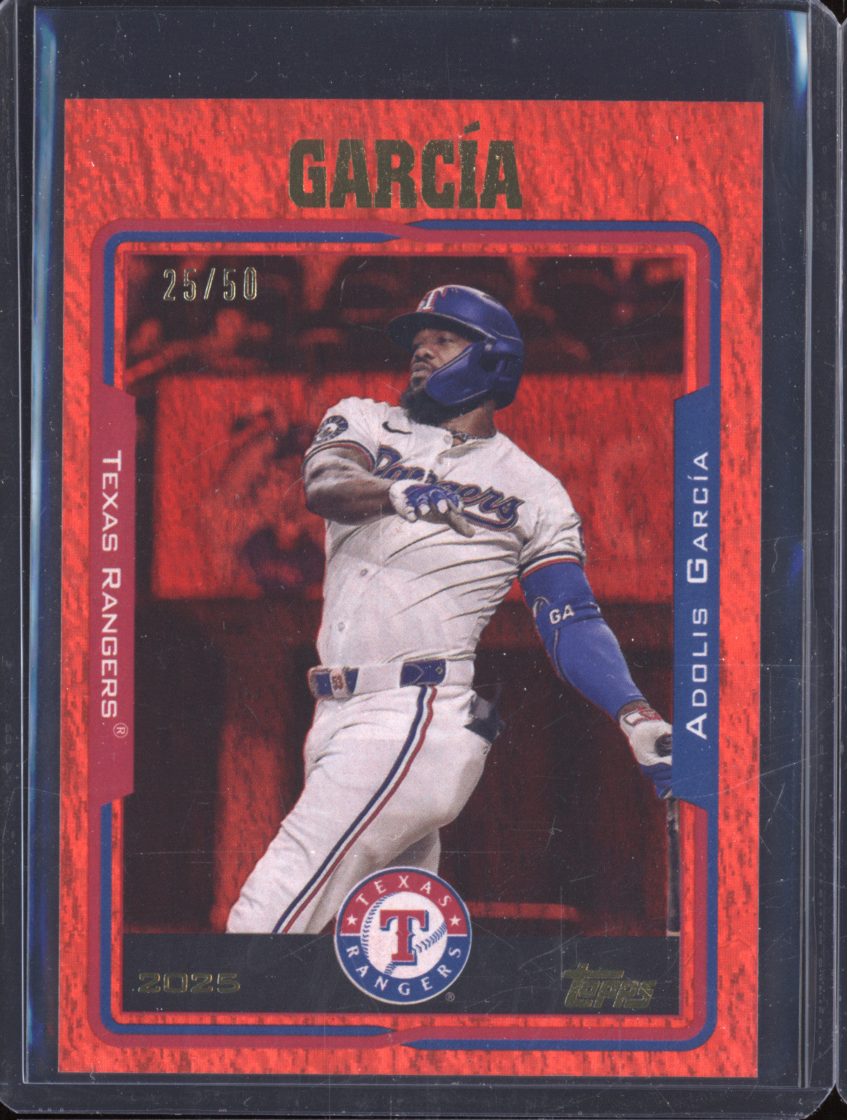 Adolis Garcia 2025 Topps Archives 281 Red Hot Foilboard /50
