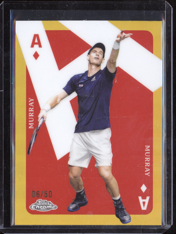 Andy Murray 2024 Topps Chrome Tennis CAS-AM Aces Gold Refractor 6/50