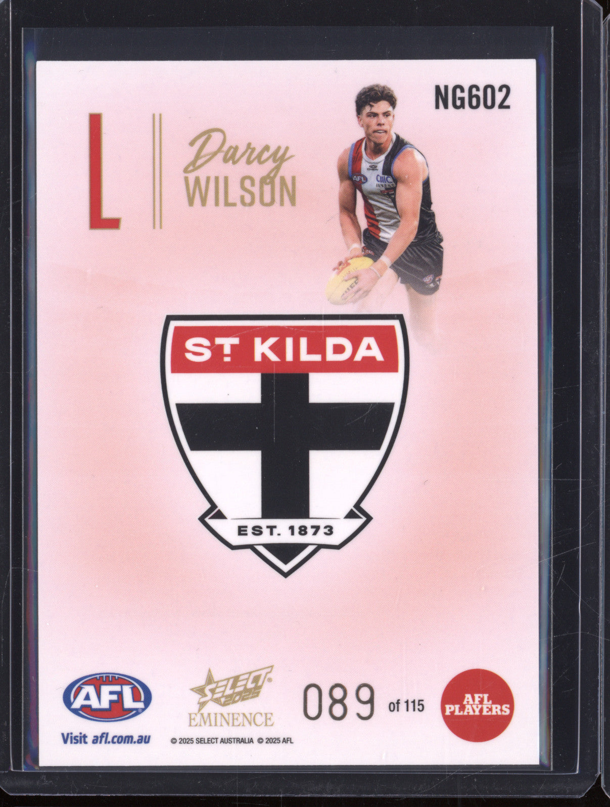 2025 AFL Select Eminence Nameplate NG602 Darcy Wilson 089/115