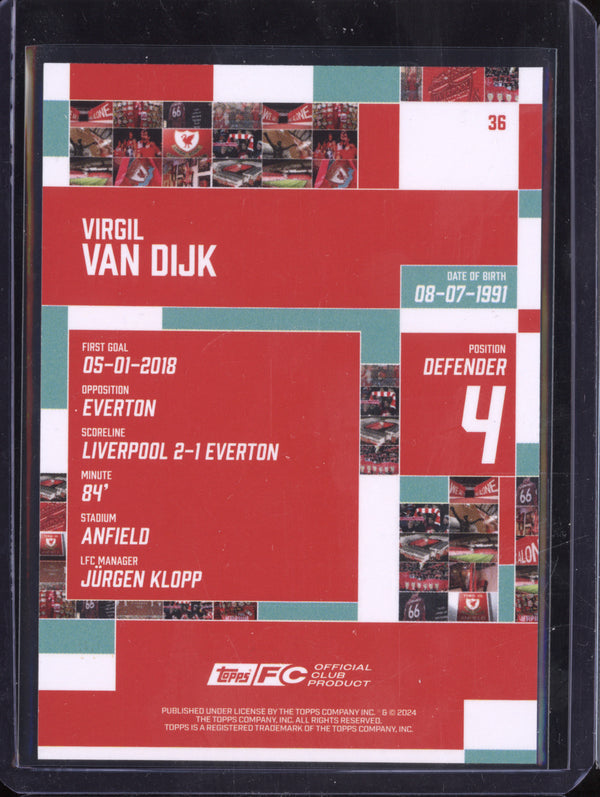 Virgil Van Dijk 2024-25 Topps Liverpool Team Set 36 Anfield All Stars 49/99