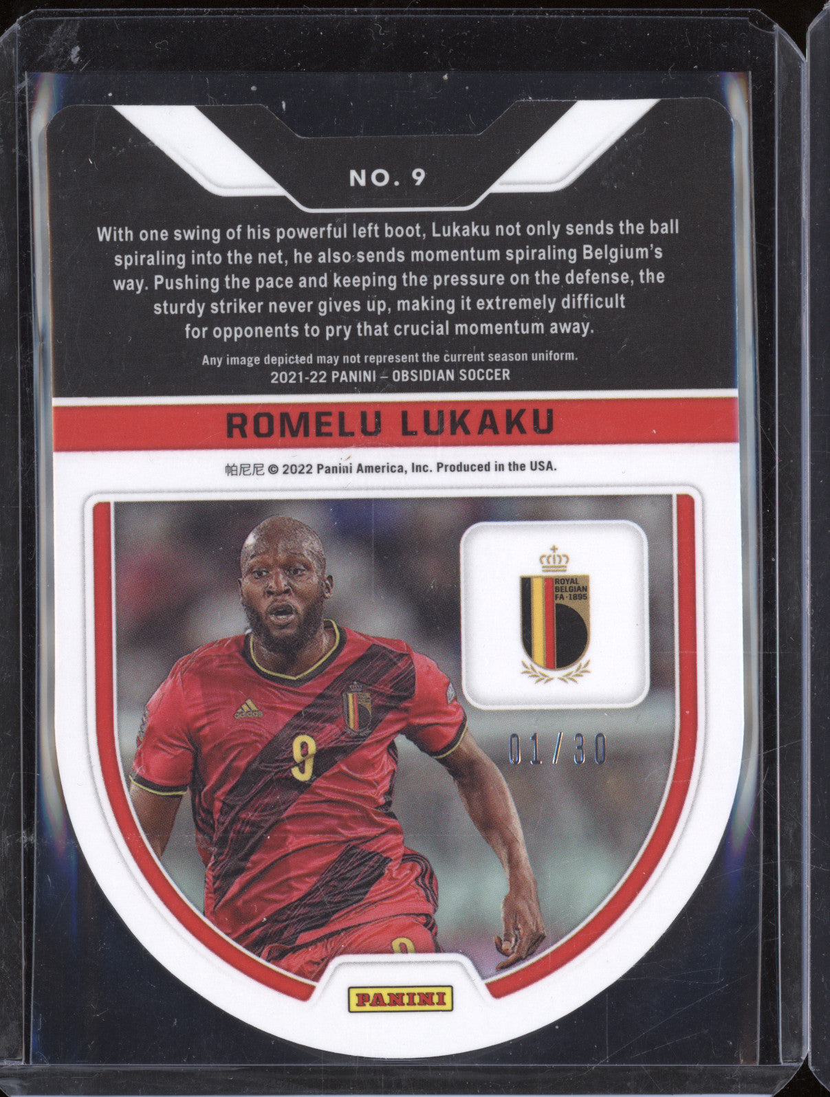 Romelu Lukaku 2021-22 Panini Obsidian 9 Tunnel Vision Orange 1/30