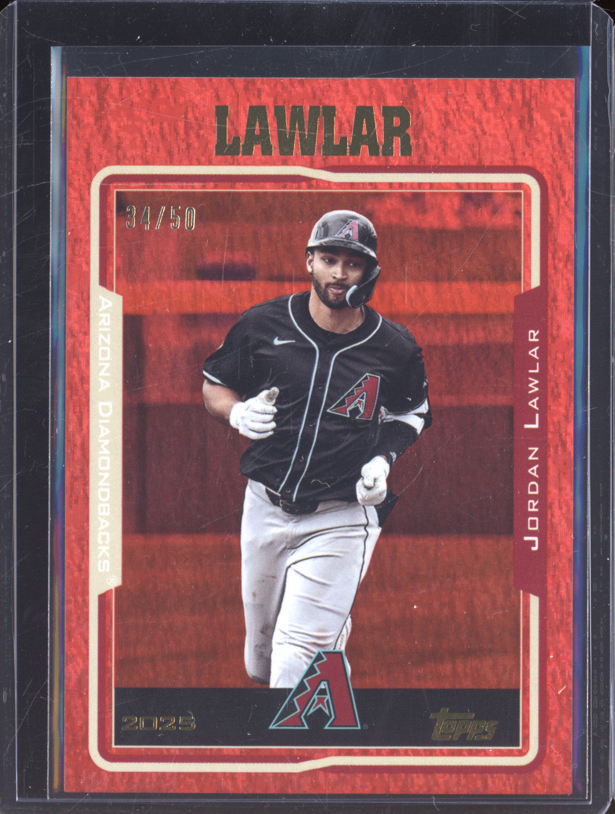 Jordan Lawlar 2025 Topps Archives Red Hot Foilboard /50