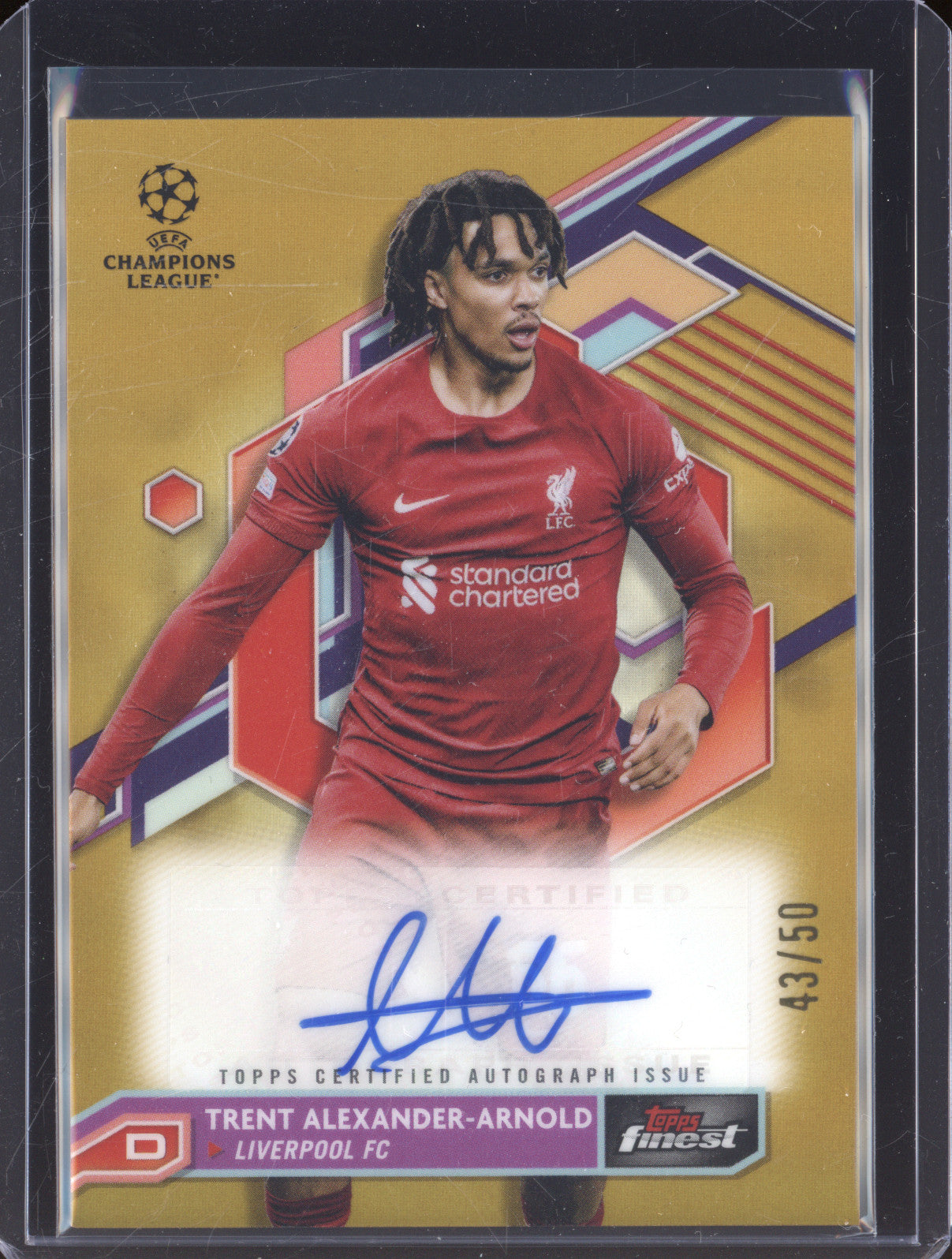 2022-23 Topps Finest Champions League A-AA Trent Alexander-Arnold Gold Auto /50