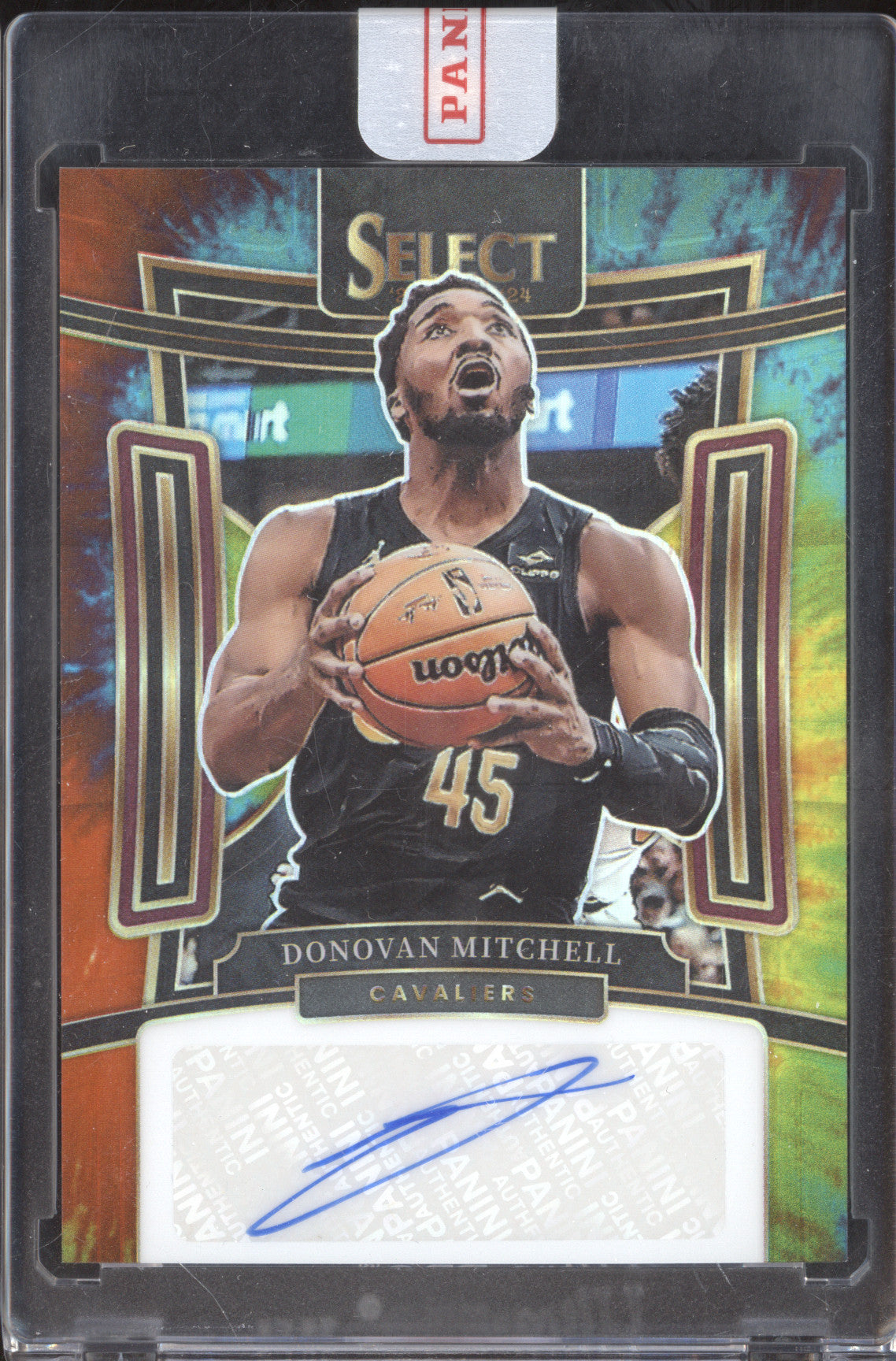 Donovan Mitchell 2023-24 Panini Select SS-DON Tie-Dye Auto 1/25